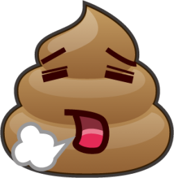 relieved (poop) emoji