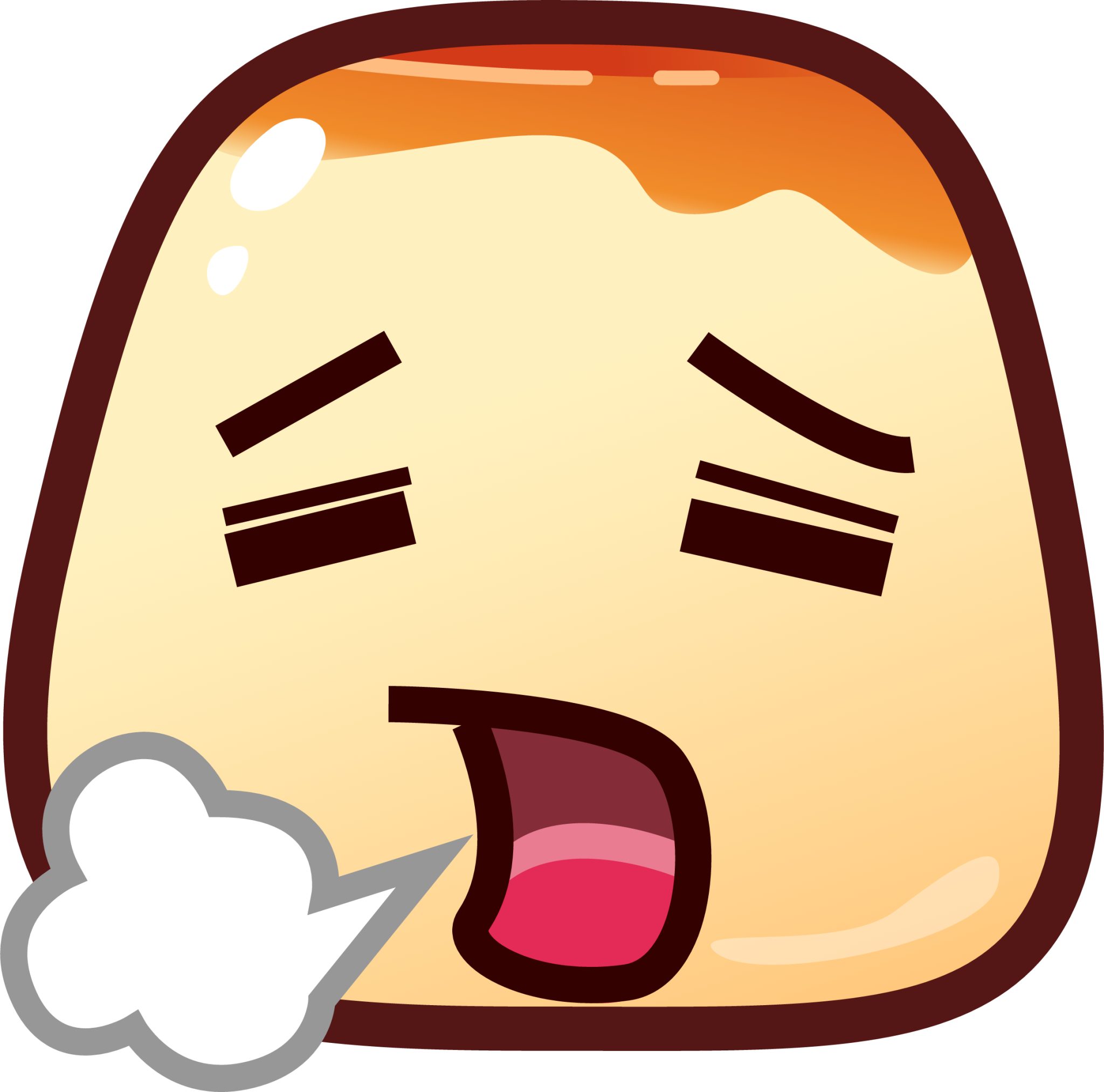 relieved (pudding) emoji