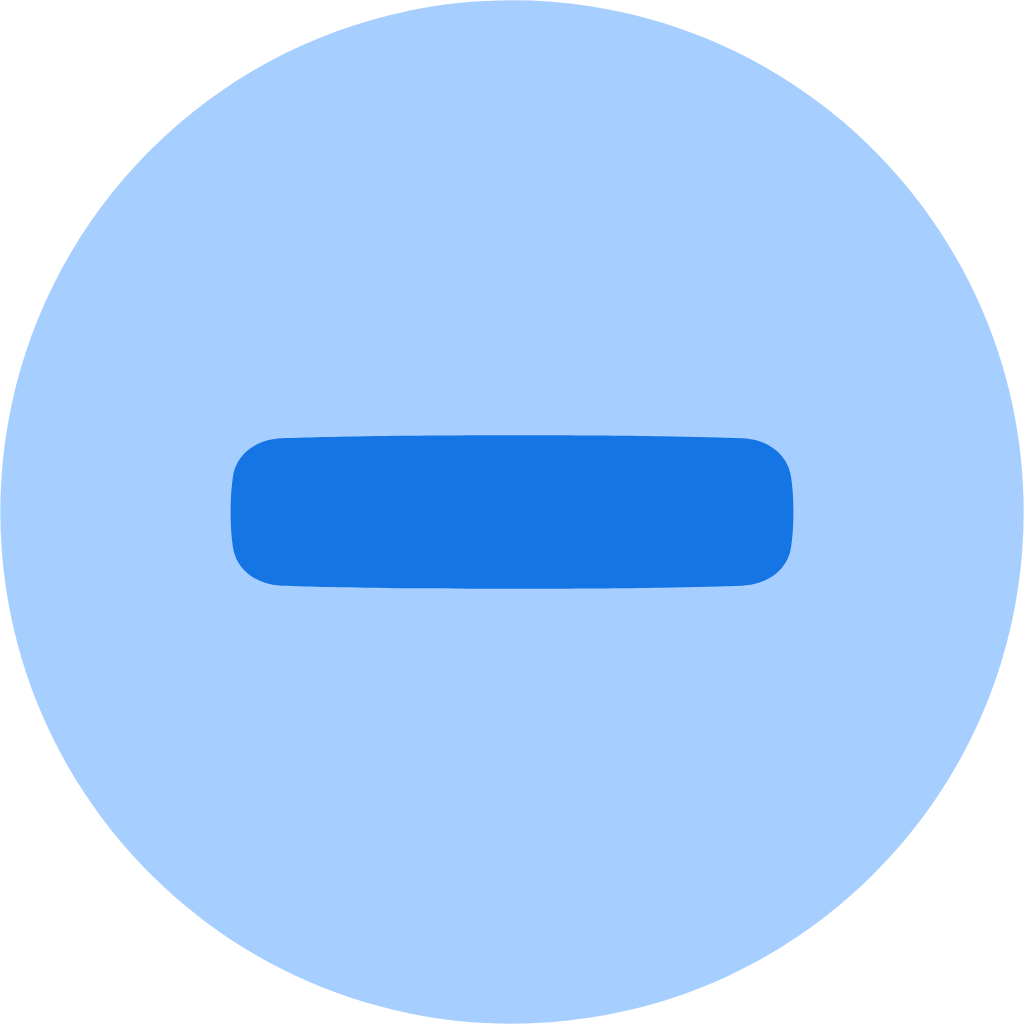 blue subtraction sign