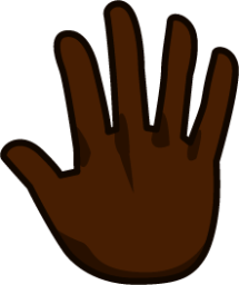 reversed raised hand with fingers splayed (black) emoji