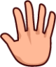 reversed raised hand with fingers splayed (plain) emoji