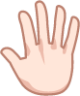 reversed raised hand with fingers splayed (white) emoji