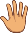 reversed raised hand with fingers splayed (yellow) emoji