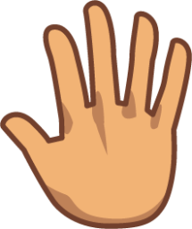 reversed raised hand with fingers splayed (yellow) emoji