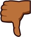 reversed thumbs down sign (brown) emoji