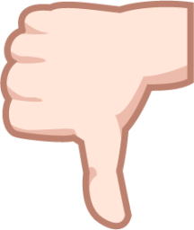 reversed thumbs down sign (white) emoji