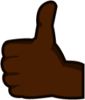 reversed thumbs up sign (black) emoji