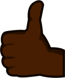 reversed thumbs up sign (black) emoji