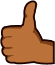 reversed thumbs up sign (brown) emoji