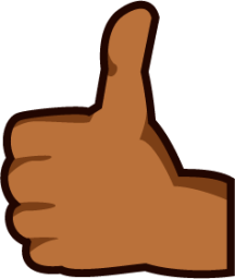 reversed thumbs up sign (brown) emoji