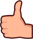 reversed thumbs up sign (plain) emoji