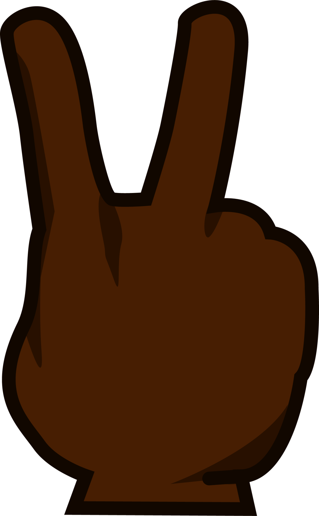 reversed victory hand (black) emoji