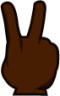 reversed victory hand (black) emoji