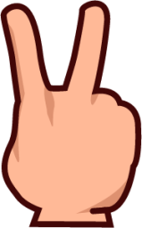 reversed victory hand (plain) emoji