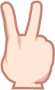 reversed victory hand (white) emoji