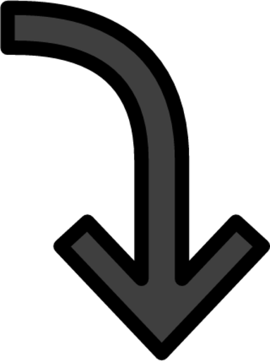 right arrow curving down emoji