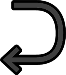 right arrow curving left emoji