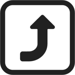 right arrow curving up emoji