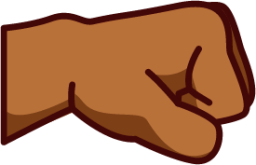 right facing fist (brown) emoji