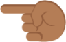 right hand pointing left medium dark skin tone emoji