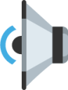 right speaker with one sound wave emoji