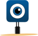 robot monster with one eye and roller icon