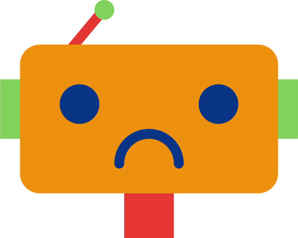 robot sad icon