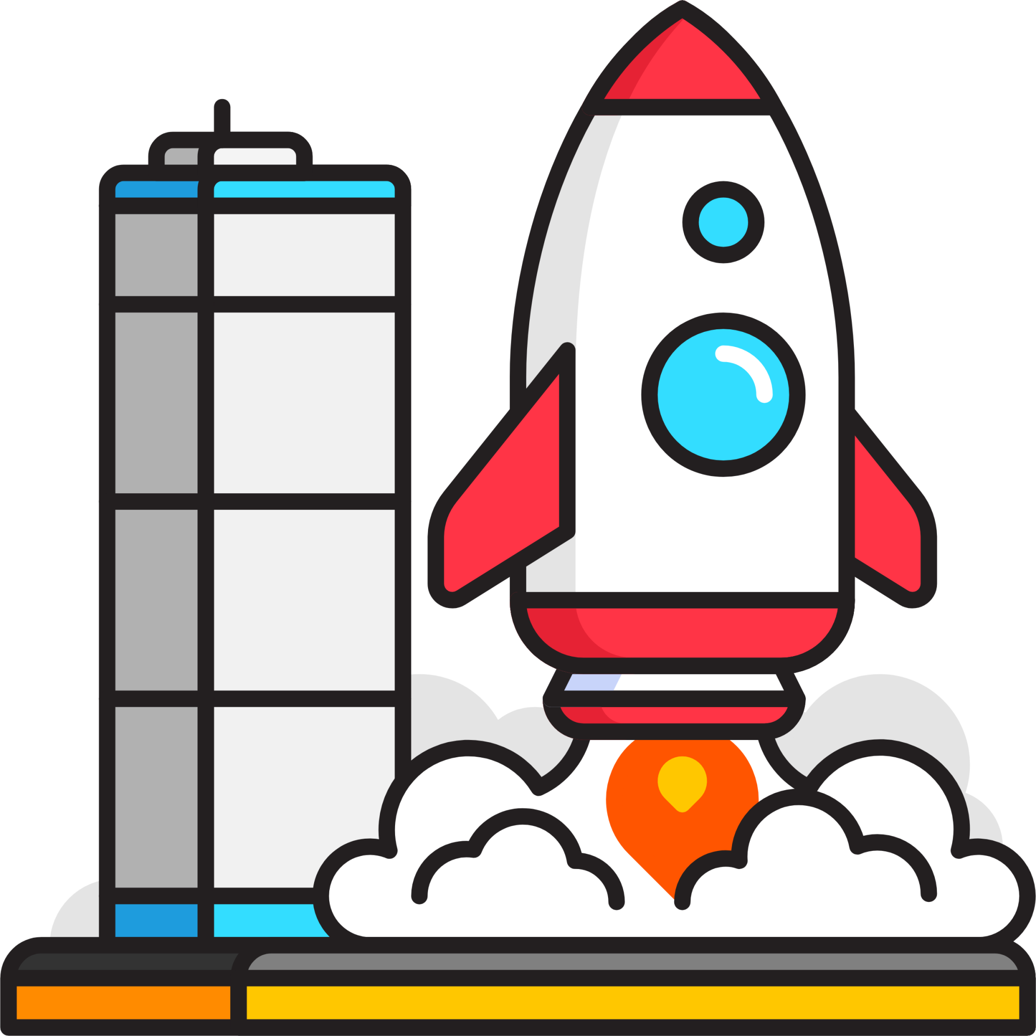 Rocket launch illustration