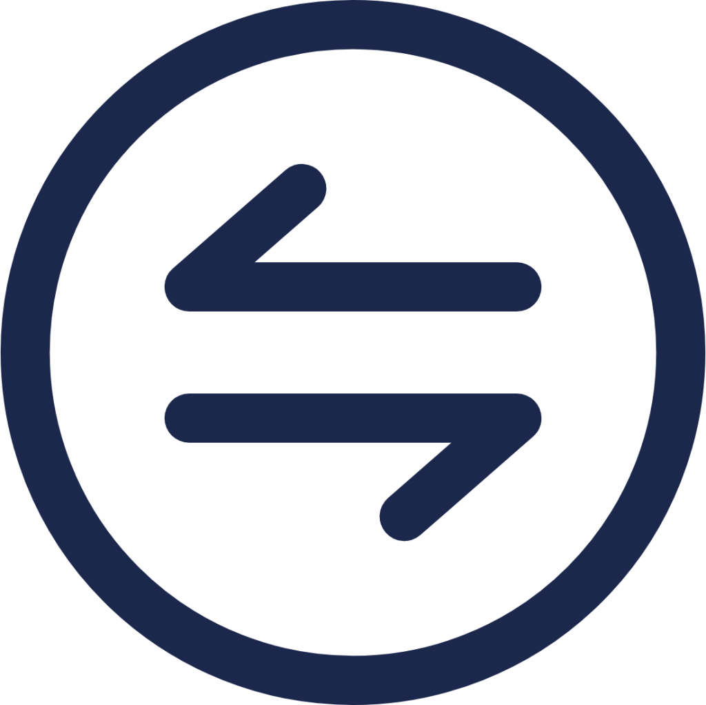 Round Transfer Horizontal icon