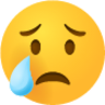 Sad but relieved face emoji emoji
