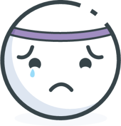 sad crying face headband illustration