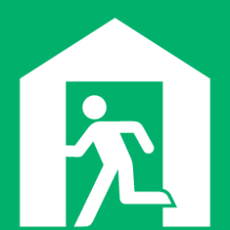 safety evacuation shelter icon