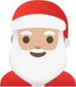 Santa Claus: medium-light skin tone emoji