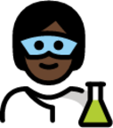 scientist: dark skin tone emoji