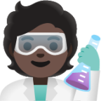 scientist: dark skin tone emoji