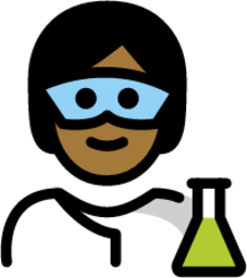 scientist: medium-dark skin tone emoji