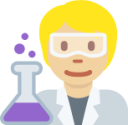 scientist: medium-light skin tone emoji
