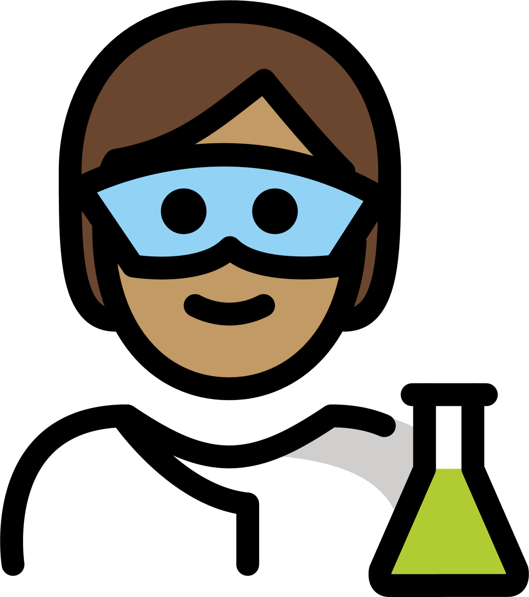 scientist: medium skin tone emoji