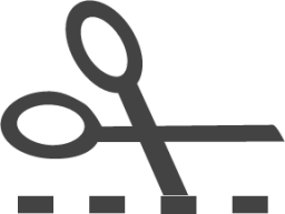 scissor line cut icon