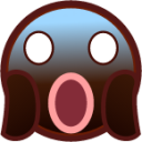 scream (black) emoji
