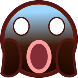 scream (black) emoji