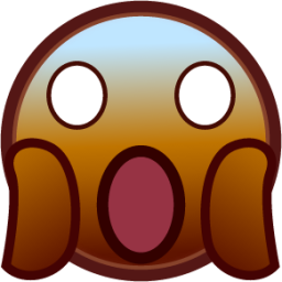 scream (brown) emoji