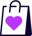 shopping bag heart icon