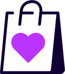 shopping bag heart icon