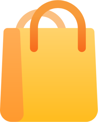 Orange shopping bag icon isolated on background Vector Image