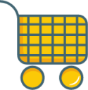 shopping cart yellow illustration