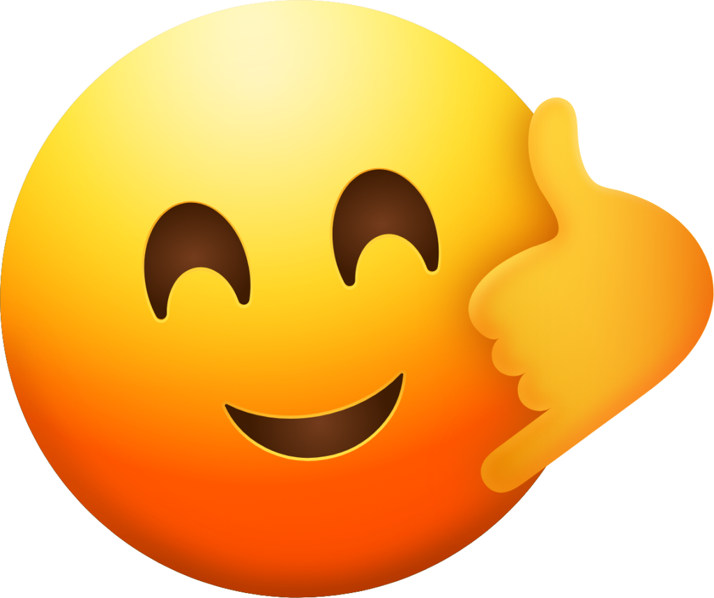 Shy Smiling Call Face emoji