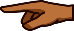 sideways left pointing index (brown) emoji