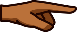 sideways right pointing index (brown) emoji