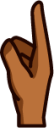 sideways up pointing index (brown) emoji